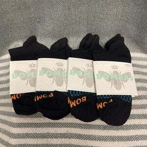4 packs of BOMBAS kids Originals Ankle Socks XS (Black/multicolor)